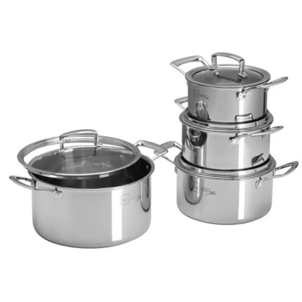 Bộ nồi inox 304 Fivestar Plus Blackcube FPB4011 4 chiếc nắp kính