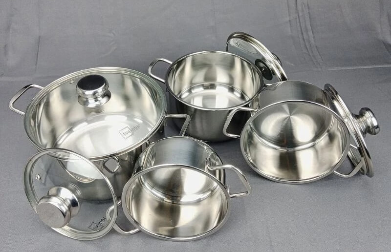 Bộ nồi inox 430 fivestar fsb4001 4 chiếc vung kính 9 Vệ sinh dễ dàng