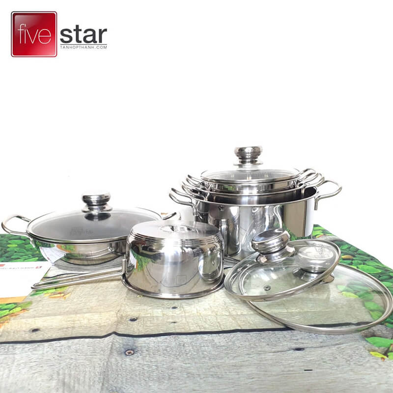 Bộ nồi inox 430 fivestar fsb55d001 5 món 5 lớp đáy 6 Chất liệu inox cao cấp – An toàn sức khỏe