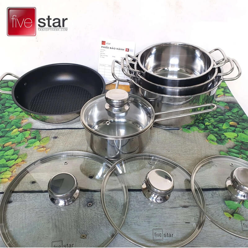 Bộ nồi inox 430 fivestar fsb55d001 5 món 5 lớp đáy 11 Dễ sử dụng – Phù hợp với mọi loại bếp