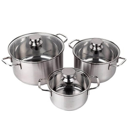 Bộ nồi inox Fivestar FSB3004 3 chiếc nắp kính