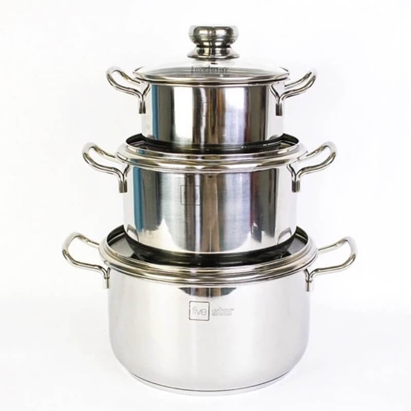 Bộ nồi inox fivestar fsb3004 3 chiếc nắp kính 4 Thiết kế sang trọng, phù hợp mọi không gian bếp