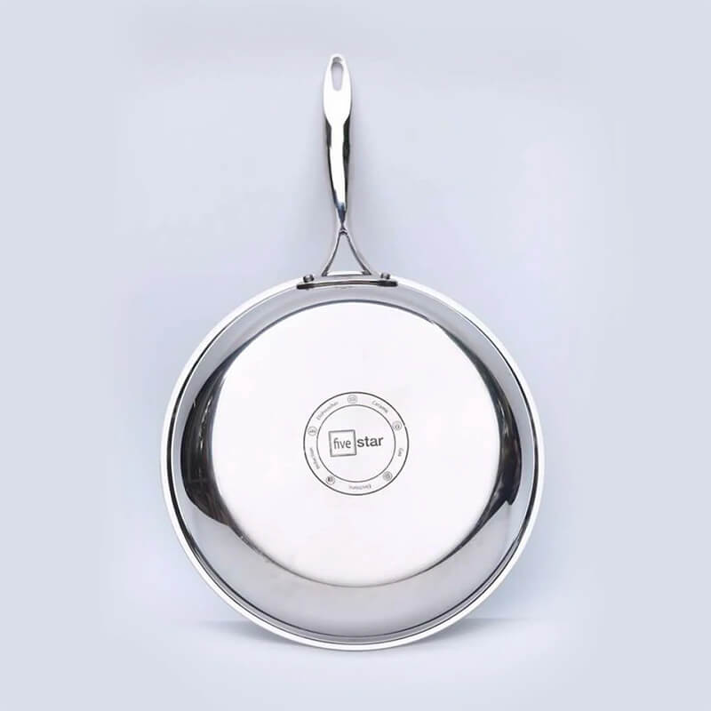 Chảo inox 304 chống dính fivestar 28cm vân đá 3 lớp 3 Cấu tạo đáy liền 3 lớp – Dẫn nhiệt nhanh, giữ nhiệt lâu