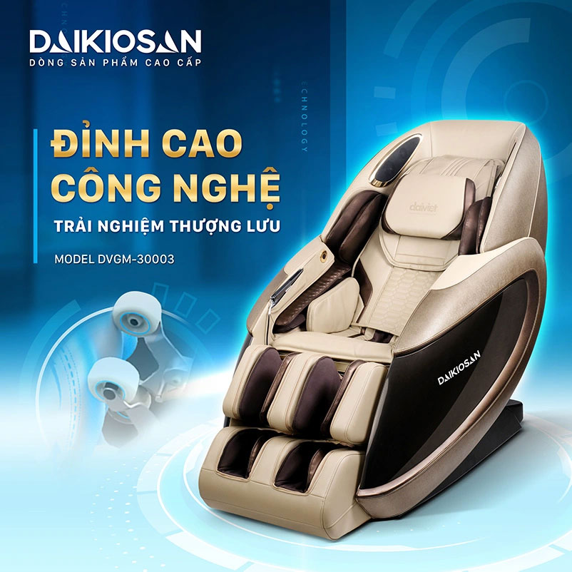 Ghế massage daikiosan dvgm-30003 10 Thiết kế đẳng cấp với tone màu đen – trắng sang trọng