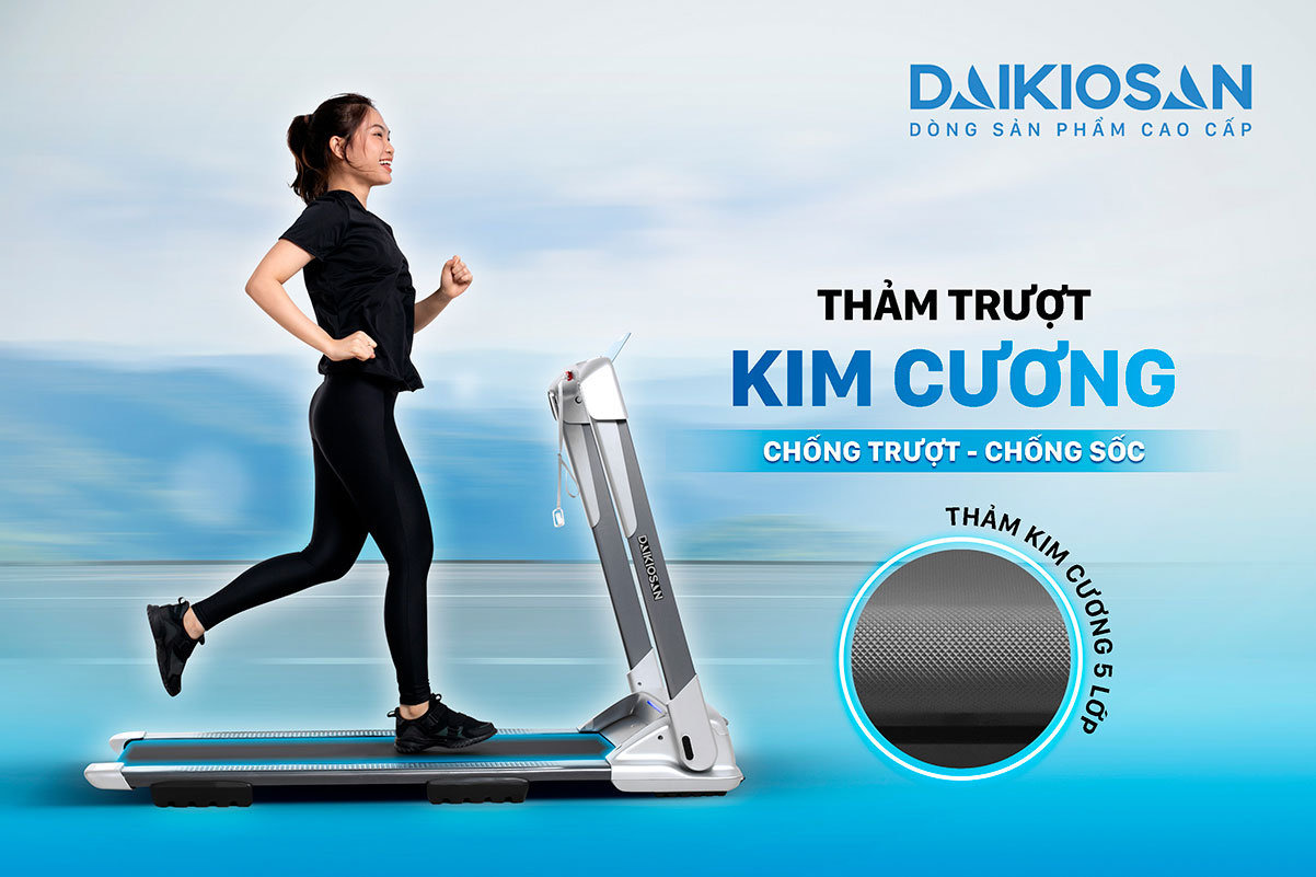 Thảm chạy kim cương rộng rãi – Chống trơn trượt hiệu quả