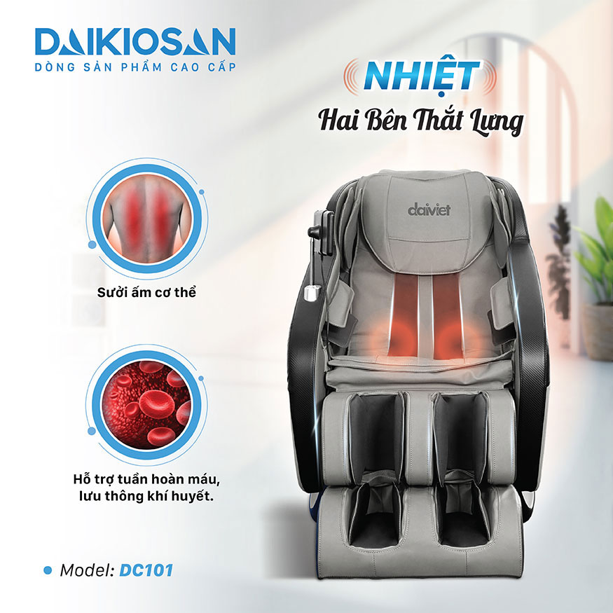 Ghế massage daikiosan dc101 8 Hỗ trợ tuần hoàn máu, lưu thông khí huyết