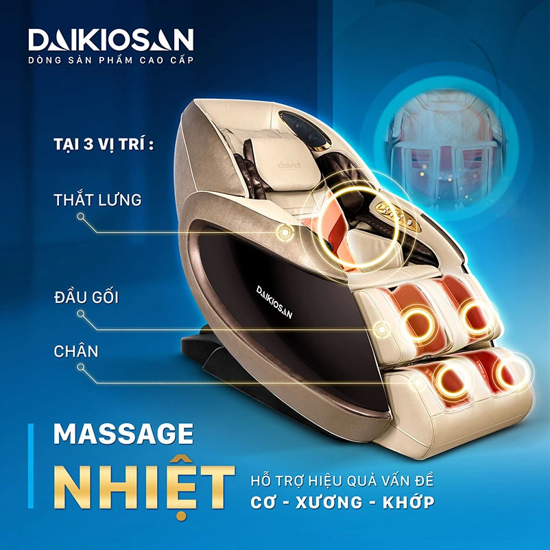 Ghế massage daikiosan dvgm-30003 14 Massage nhiệt hồng ngoại – giảm đau, thư giãn sâu