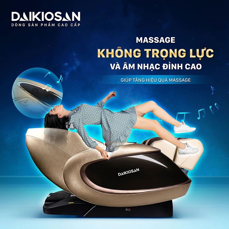 Ghế massage daikiosan dvgm-30003 15 Không trọng lực + âm nhạc – thư giãn toàn diện