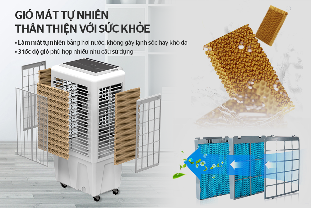 Máy làm mát không khí sunhouse shd7776 200w 7 Làm mát tự nhiên, thân thiện với sức khỏe