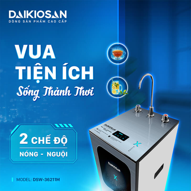 Máy lọc nước ro daikiosan dsw-36211m từ trường nóng nguội 5 Một vòi đa chức năng: Nóng - Từ trường tiện dụng