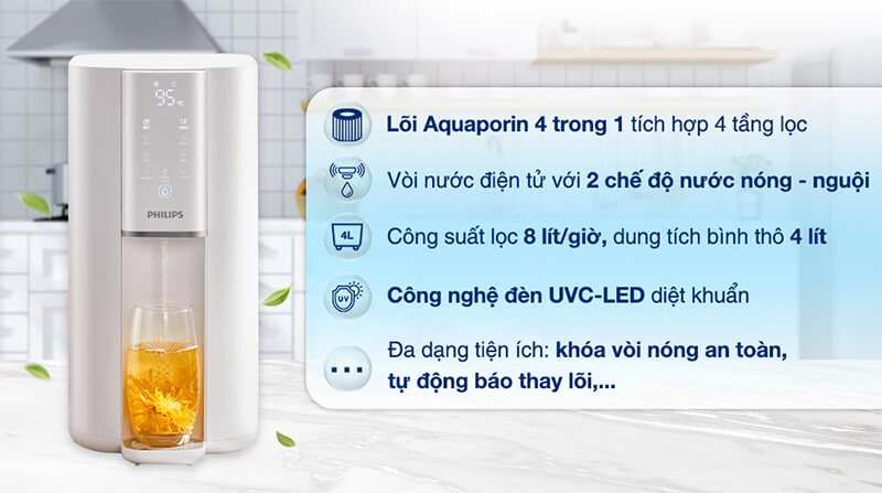Máy lọc nước ro philips add6901hwh01/74 nóng nguội 11 Thông số kỹ thuật nổi bật