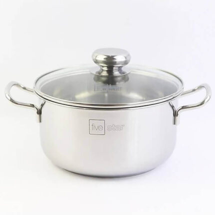 Nồi inox 430 Fivestar FSN-20IN002 20cm đáy sanndwich nắp kính