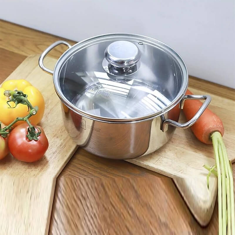 Nồi inox 430 fivestar fsn-20in002 20cm đáy sanndwich nắp kính 4 Chất liệu inox 430 cao cấp
