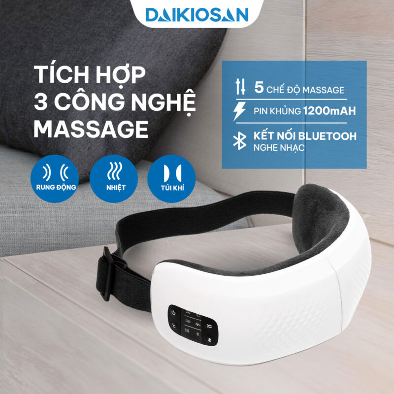 Máy massage mắt daikiosan dvmm-00001 5 Tích hợp 3 công nghệ massage – Giảm nhức mỏi nhanh chóng