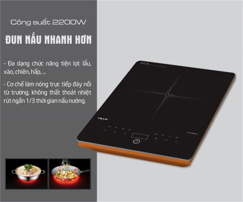 Công suất 2200W – Nấu ăn siêu tốc, tiết kiệm thời gian