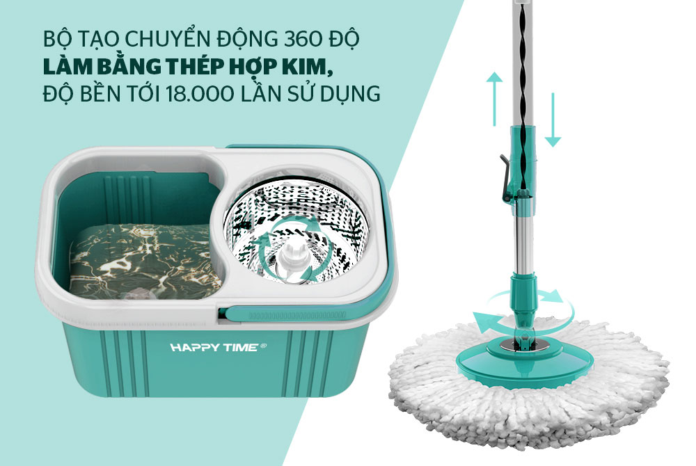 Cơ chế xoay 360 độ siêu bền – lau sạch mọi ngóc ngách