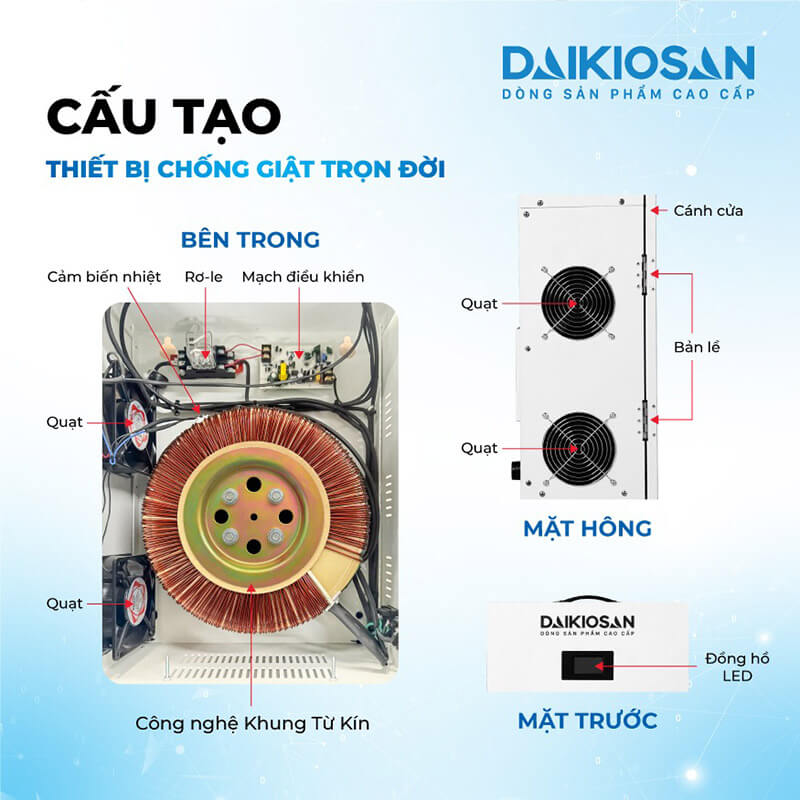 Chống giật trọn đời daikiosan 10kva de100-1f 7 Chống giật trọn đời Daikiosan 10KVA DE100-1F 1