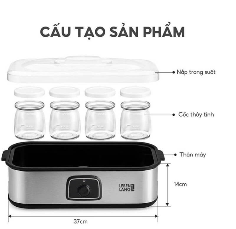 Máy làm sữa chua lebenlang lbl9139 8 Máy làm sữa chua Lebenlang LBL9139