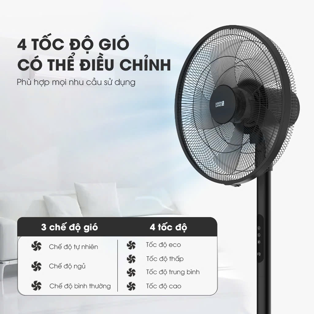 Quạt điện đứng lebenlang lbl1864 4 Quạt Cây Đứng Lebenlang LBL1864