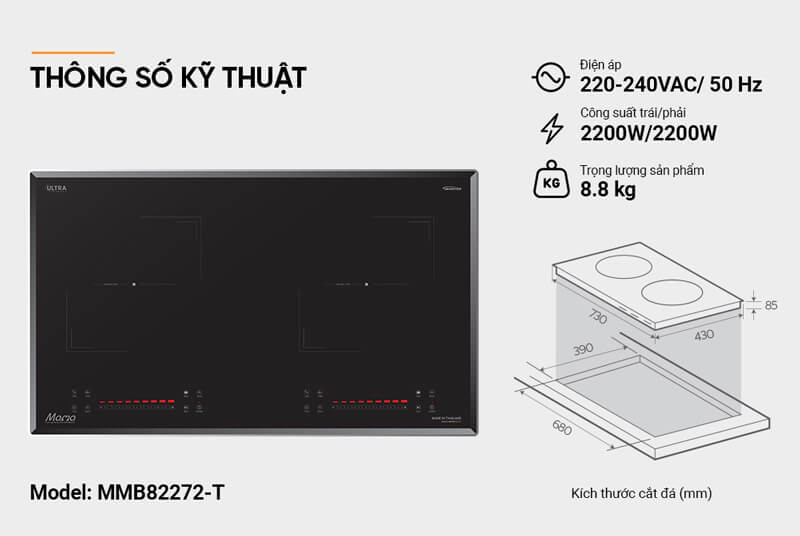 Thông số kỹ thuật của bếp 