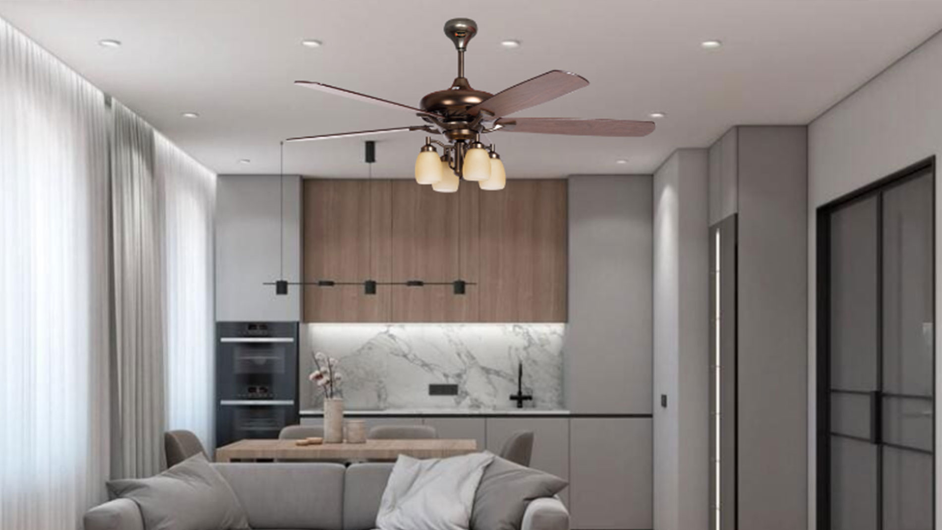 Quạt trần đèn kaiyokukan nhật bản yoko-020 cánh 152cm 2 Quạt trần đèn Kaiyokukan Nhật Bản YOKO-020 cánh 152cm