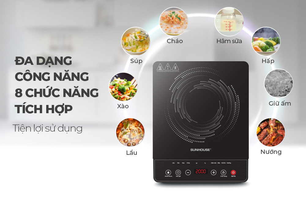 Đa Dạng 8 Chế Độ Nấu Ăn Tiện Lợi