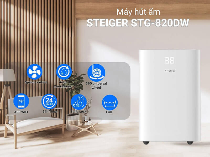 Máy hút ẩm steiger stg-820dw 2 Máy hút ẩm Steiger STG-820DW