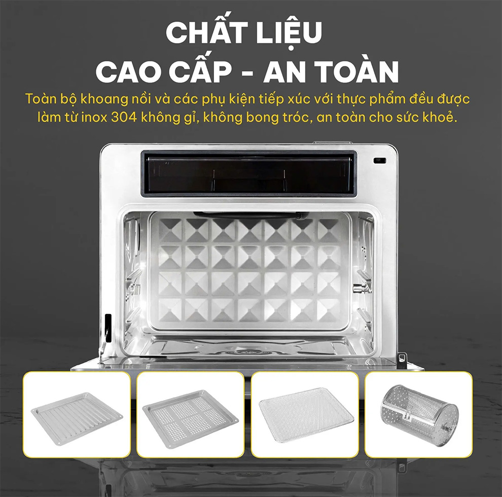 Máy nấu ăn đa năng tapuho tmc20 primeai 20 lít 21 Chất liệu cao cấp – An toàn tuyệt đối