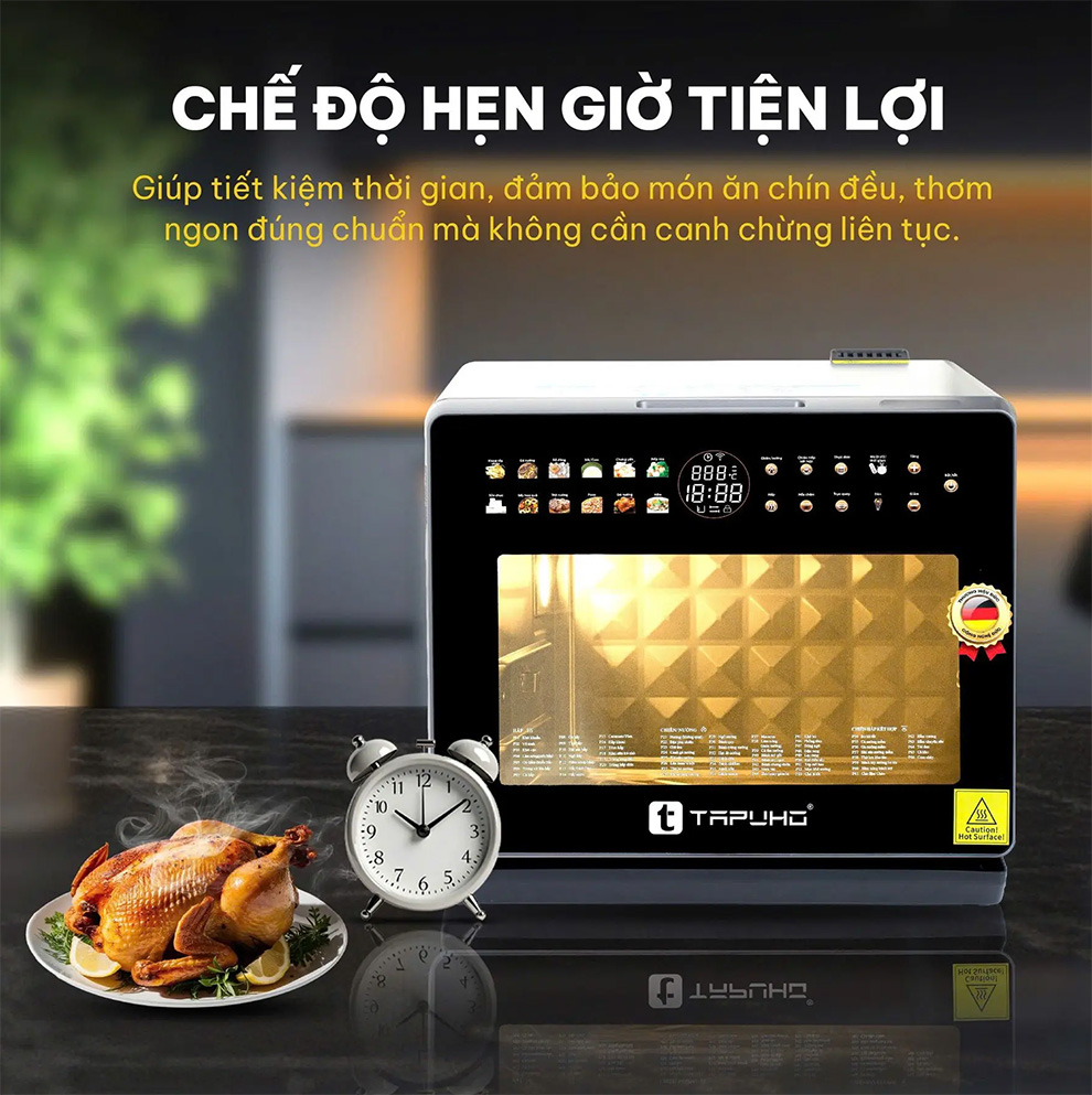 Máy nấu ăn đa năng tapuho tmc20 primeai 20 lít 27 Hẹn giờ đa năng tiện lợi