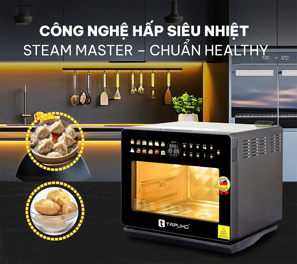 Máy nấu ăn đa năng tapuho tmc20 primeai 20 lít 18 Công nghệ hấp siêu nhiệt Steam Master – Giữ trọn dinh dưỡng