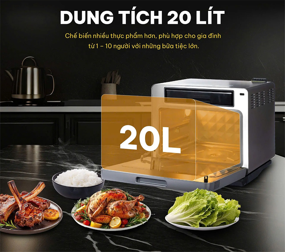 Máy nấu ăn đa năng tapuho tmc20 primeai 20 lít 10 Thiết kế sang trọng – Dung tích 20 lít tiện lợi