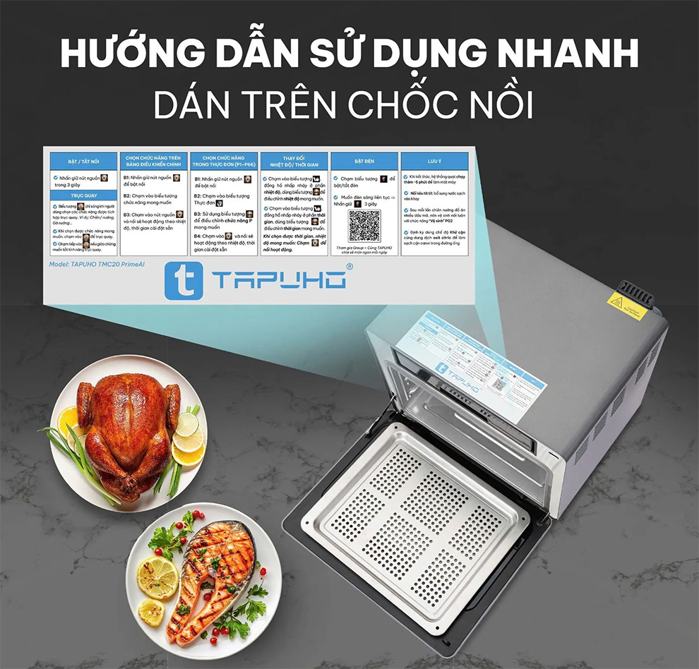 Máy nấu ăn đa năng tapuho tmc20 primeai 20 lít 34 Máy nấu ăn đa năng Tapuho TMC20 PrimeAI 20 lít