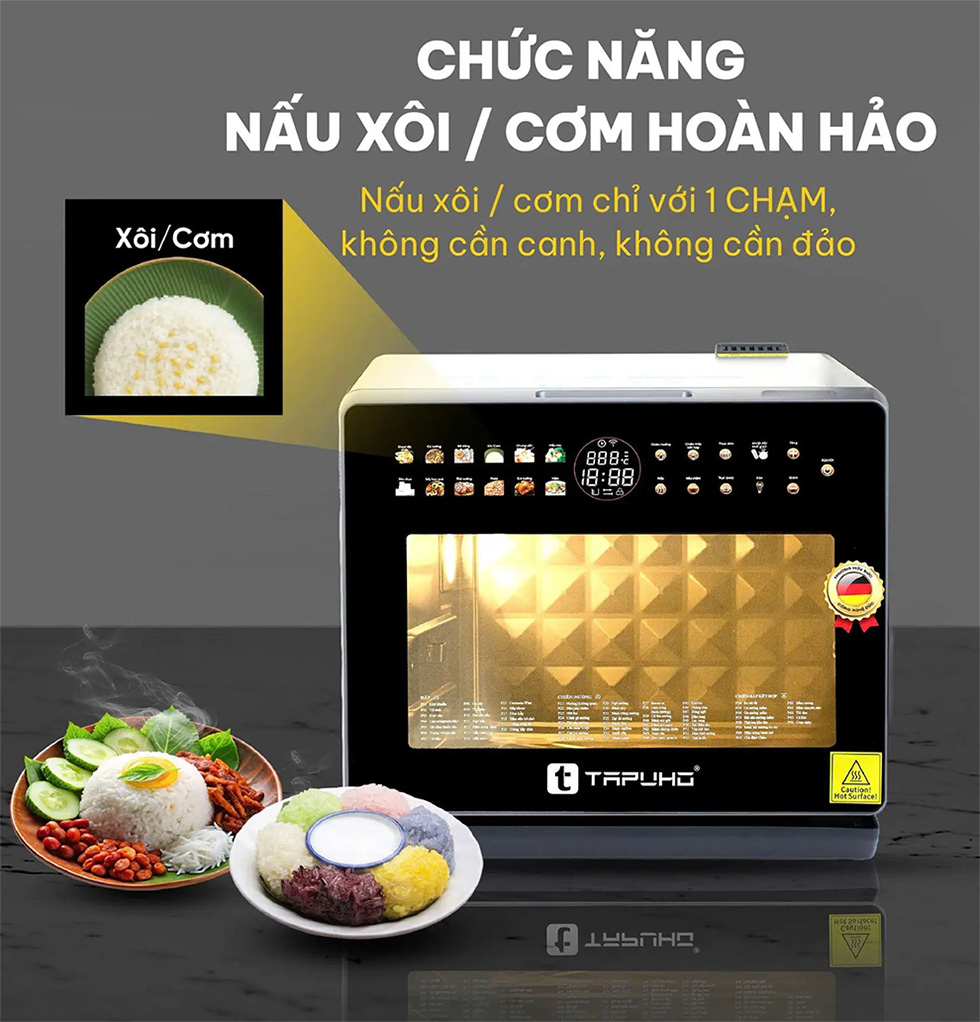 Máy nấu ăn đa năng tapuho tmc20 primeai 20 lít 30 Máy nấu ăn đa năng Tapuho TMC20 PrimeAI 20 lít chiên hấp xào nấu nướng