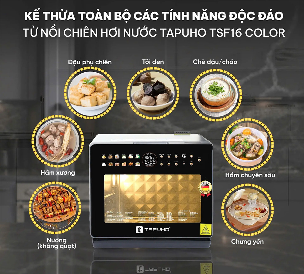 Máy nấu ăn đa năng tapuho tmc20 primeai 20 lít 14 Máy nấu ăn đa năng Tapuho TMC20 PrimeAI 20 lít nhiều chương trình nấu