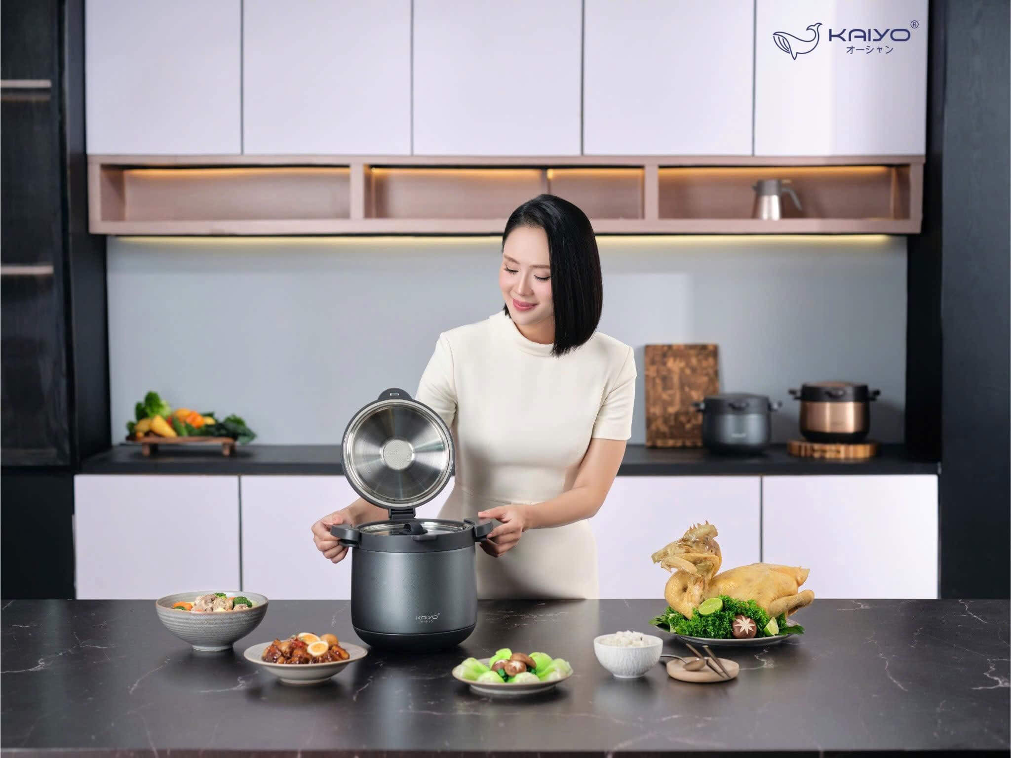 Nồi ủ kaiyo nhật bản ktc-6902 4. 5l 5 Nắp nam châm đóng mở 1 chạm – công nghệ cao cấp chỉ có ở dòng nồi ủ Nhật