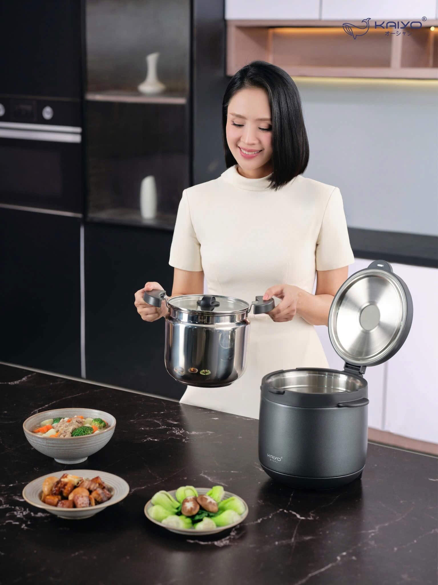 Nồi ủ kaiyo nhật bản ktc-6902 4. 5l 3 Hai tay cầm cách nhiệt siêu chắc chắn – bê nồi nóng mà không sợ bỏng