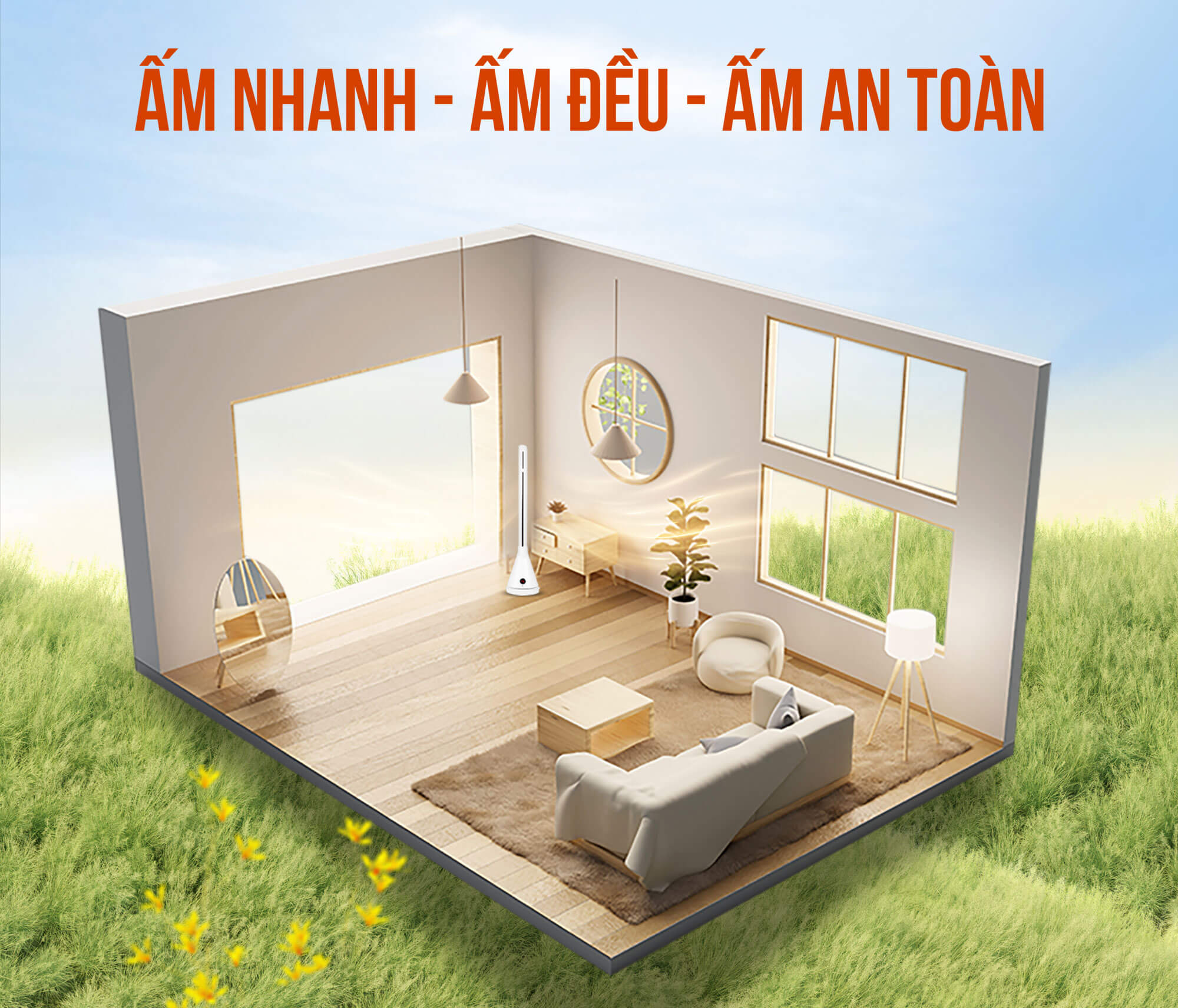 sưởi ấm toàn diện: ấm nhanh - ấm đều - ấm an toàn