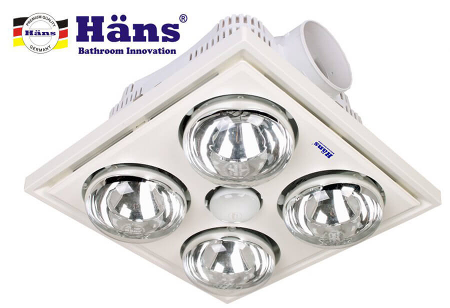 Đèn sưởi 4 bóng âm trần nhà tắm hans h4b 2 Đèn sưởi 4 bóng âm trần nhà tắm Hans H4B