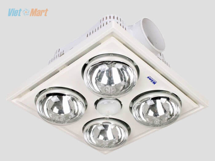 Đèn sưởi 4 bóng âm trần nhà tắm hans h4b 3 Đèn sưởi 4 bóng âm trần nhà tắm Hans H4B