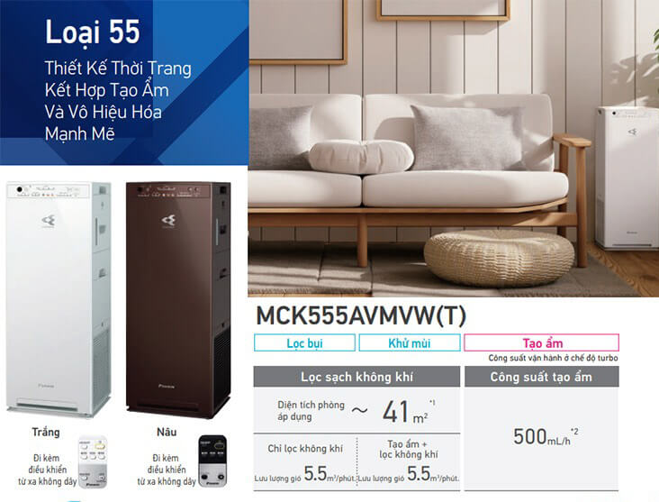 Máy lọc không khí daikin mck555avmvt 7 Máy lọc không khí Daikin MCK555AVMVT