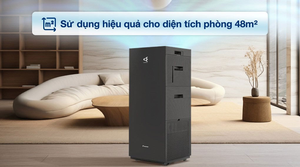 Máy lọc không khí daikin mck70zvm7-t màu đen 9 Diện tích lọc rộng tới 48 m² cùng lưu lượng gió “khủng” 420 m³/h