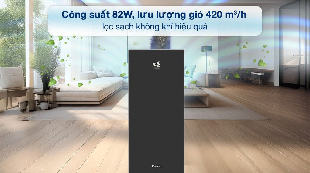Máy lọc không khí daikin mck70zvm7-t màu đen 10 Công suất siêu tiết kiệm chỉ 82W – lọc sạch cả ngày không lo tiền điện