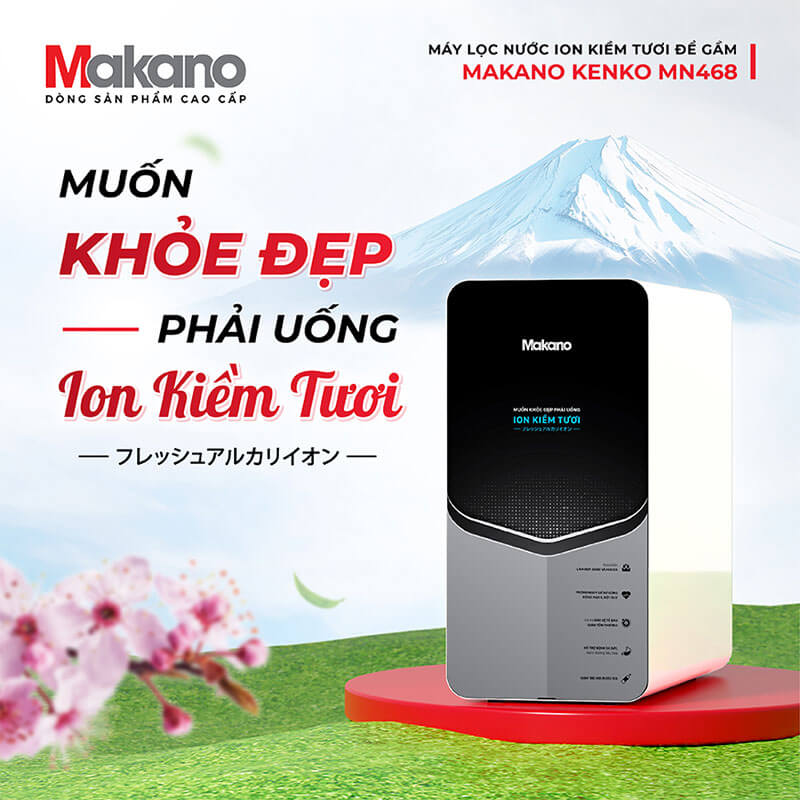 Máy lọc nước ion kiềm tươi makano mn468 để gầm 3 Máy lọc nước ion kiềm tươi Makano MN468 để bàn
