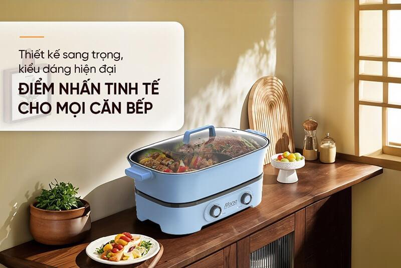 Lẩu điện 6L Sunhouse Mama SHD4568 thiết kế sang trọng, kiểu dáng hiện đại
