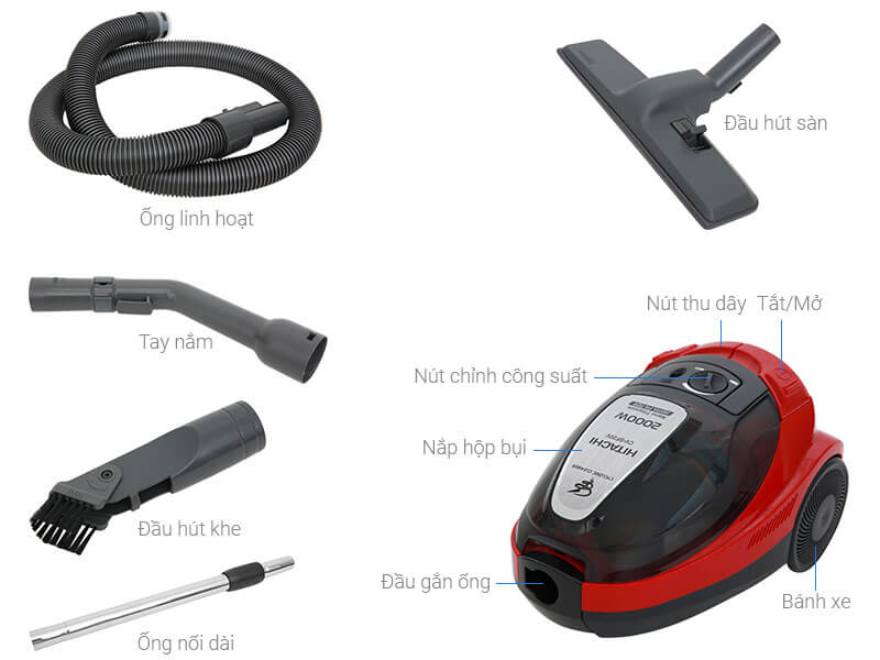Chi tiết máy hút bụi Hitachi CV-SF20V