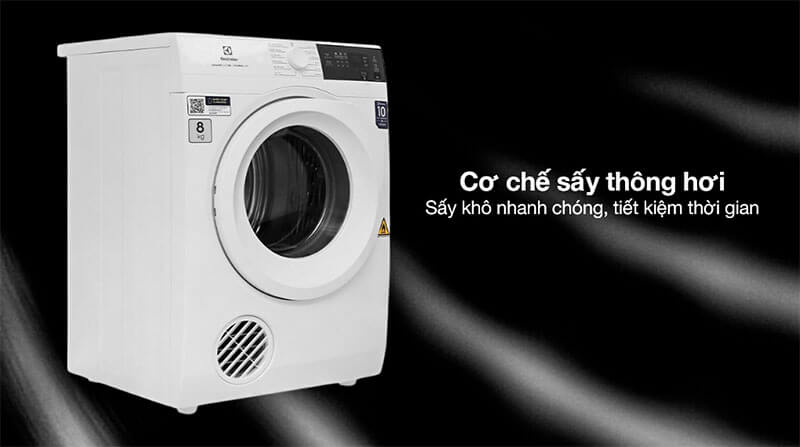 Máy sấy quần áo electrolux edv804h3wc 8kg 7 Công nghệ sấy thông hơi – Hiệu quả sấy cao, vận hành ổn định