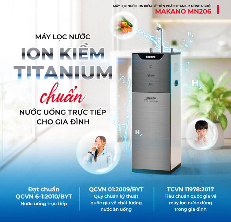 Máy lọc nước ion kiềm Titanium Makano MN206 