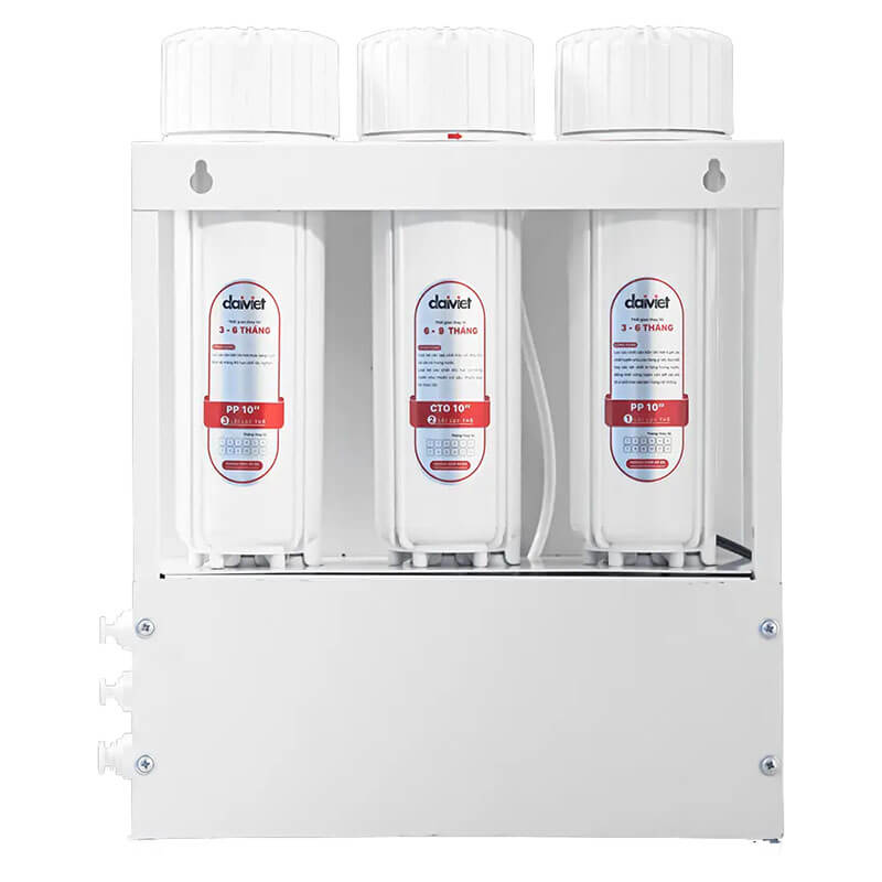 Máy lọc nước ro daikiosan dsw-35008e để gầm không vỏ tủ 4 Lõi lọc thô