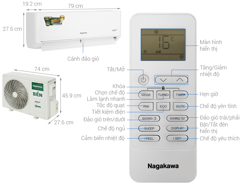 Điều hòa nagakawa nis-c12r2u51 10 Điều hòa Nagakawa inverter lựa chọn đáng cân nhắc trong phân khúc giá tốt