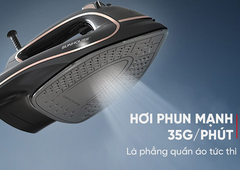 Bàn là hơi nước sunhouse shd2070 mặt ceramic chống dính 10 Bàn là hơi nước Sunhouse SHD2070